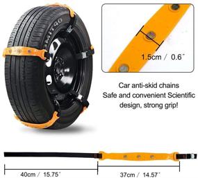 img 1 attached to Цепи снегоочистителя VeMee для автомобильных шин - Цепи безопасности для автомобиля Цепи для эмергенции замедляемости Подключаемые цепи - Универсальные антипрокольные шины для снега / грязи - 10 шт. для автомобиля, внедорожника, грузовика с шириной 7,3 "-11,7" (185мм-295мм) - Желтый