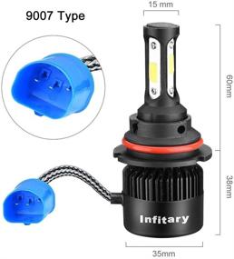 img 1 attached to 💡 LED-лампы фар INFITARY 9007/HB5, набор для переключения - двойной луч (ближний/дальний), 72W, 10000LM, 6500K, сверхяркий холодный белый, все-в-одном. Обновите фары противотуманных фонарей на своем автомобиле!