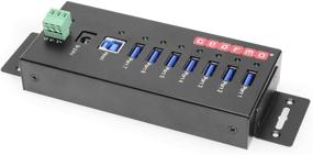 img 3 attached to Gearmo Industrial Metal USB 3.0 7 🔌 Port Hub with 15KV ESD Protection and Mounting Capabilities