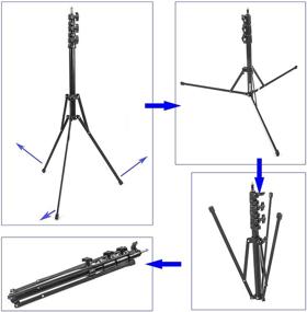 img 1 attached to 📸 ФОКУС 6,8 фута 4-секционный компактный световой стенд с перевернутыми ногами для фотографии и видеосъемки студии
