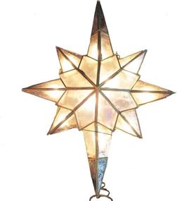 img 1 attached to Kurt Adler UL0214/C 10-Light Capiz Star of 🌟 Bethlehem Clear Treetop - Elegant Tree Decoration with Sparkling Crystals