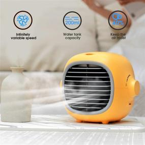 img 2 attached to 💨 Stay Cool Anywhere: Portable Air Conditioner with 200ML Large Water Tank for Rooms, Offices, Campers, Indoor Use