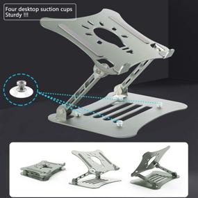 img 3 attached to 🖥️ Enhanced Ergonomics: Adjustable Laptop Stand with Heat-Vent for MacBook, Air, Pro & All Laptops - Gray