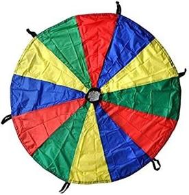 img 2 attached to 🌈 GSI Rainbow Parachute Toy Tent for Kids - 6 Feet 6 Handles - Ideal for Active Play, Gymnastics, Team Building, and Outdoor Activities