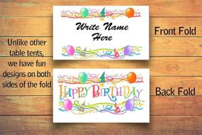 img 3 attached to 🎈 25 Happy Birthday Table Tent Place Cards with Balloons & Confetti Design - Stonehouse Collection Guest Seating Name Cards - Party Table Tents for Easy Organization