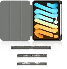 img 2 attached to 📱 Soke New iPad Mini 6 Case 2021 with Pencil Holder - Full Body Protection + 2nd Gen Apple Pencil Charging + Auto Wake/Sleep - Soft TPU Back Cover for 2021 iPad Mini 6th Generation 8.3 inch - BookBlack