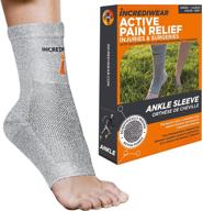 🦵 incrediwear ankle sleeve - joint pain, swelling & inflammation ankle brace for women and men - support for workout, running, and joint pain relief (grey, small/medium) logo