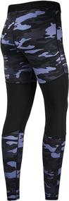 img 3 attached to HOTSKON Compression Running Workout Leggings Sports & Fitness for Australian Rules Football