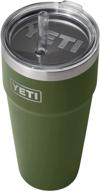 yeti rambler 26 oz straw cup: vacuum insulated stainless steel with straw lid - highlands olive логотип