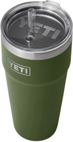 img 4 attached to YETI Rambler 26 oz Straw Cup: Vacuum Insulated Stainless Steel with Straw Lid - Highlands Olive