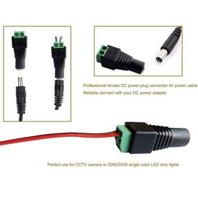 img 1 attached to 💡 12V DC Power Jack Adapter Connector for Led Strip CCTV Camera - Set of 10 Male and 10 Female Connectors