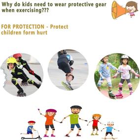 img 1 attached to HAIAISO Kids Sports Protective Gear Set: Knee Pads, Elbow Pads, Wrist Guards, and Sweatbands – Ideal for Skating, Cycling, Rollerblading, and More (3-10 Years)