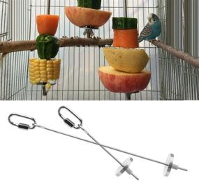 img 3 attached to Hypeety Bird Fruit Vegetable Holder: Stainless Steel Skewer for Parrot Budgies, Cockatiels, Conure, Lovebirds, Finch, Canary - Ideal Cage Food Feed Tool