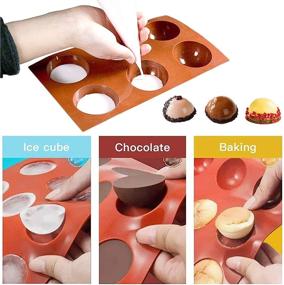 img 3 attached to 🍫 Silicone Hot Chocolate Bomb Mold - 2.5 inch Chocolate Sphere Mold for Hot Cocoa Balls - Large Round Chocolate Mold - Semi Sphere Chocolate Mold - Half Dome Chocolate Mold (New Brown)