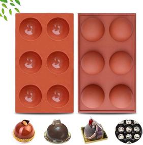 img 4 attached to 🍫 Silicone Hot Chocolate Bomb Mold - 2.5 inch Chocolate Sphere Mold for Hot Cocoa Balls - Large Round Chocolate Mold - Semi Sphere Chocolate Mold - Half Dome Chocolate Mold (New Brown)