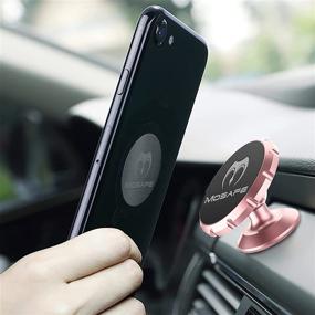 img 3 attached to 📱 Mosafe Magnetic Rose Gold Phone Car Mount for iPhone, Samsung, LG & GPS