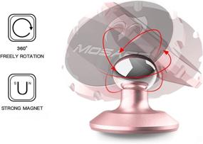 img 2 attached to 📱 Mosafe Magnetic Rose Gold Phone Car Mount for iPhone, Samsung, LG & GPS