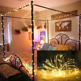 img 2 attached to 🌟 Twinkle Star Fairy String Lights 200 LED 66FT, USB Powered Firefly Lights with Remote Control, 8 Modes for Bedroom Wedding Party Christmas Tree Decorations, Warm White