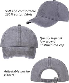 img 3 attached to 🧢 Classic Retro Dad Hat: TSSGBL Vintage Cotton Washed Adjustable Baseball Caps for Men and Women - Unstructured Low Profile Plain Design