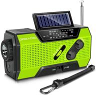 🔋 multi-functional emergency weather solar crank am/fm noaa radio: 2000mah power bank, flashlight, and reading lamp for household and outdoor survival (green) logo
