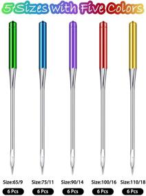 img 2 attached to 🧵 Premium 30-Piece Sewing Machine Needle Set for Singer, Brother, and Old Machines – Universal Regular Point Needles for Home Sewing (Bright Color, 9, 11, 14, 16, 18)