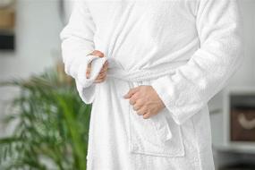 img 1 attached to Classic White Bath Robe - Terry Towel Premium Spa Robe, One Size Fits All