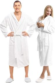 img 4 attached to Classic White Bath Robe - Terry Towel Premium Spa Robe, One Size Fits All