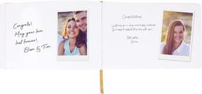 img 3 attached to 📸 Elegant Wedding Guest Book with Polaroid Photo Album and Gold Foil Stamping - White PU Leather Cover, Ribbon Page Marker, Hardcover, 100 Blank Pages.