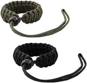 img 4 attached to 📷 Универсальный ремешок для камеры MoKo Paracord [2 шт.] - Регулируемый плетеный нейлоновый ремешок для видеокамер, биноклей и камер Nikon/Canon/Sony/Minolta/Panasonic/SLR/DSLR - Черный/Армейский зеленый
