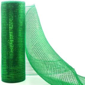 img 2 attached to 🎄 10 inch x 10 Yards Koopi Poly Deco Mesh Roll Set - Metallic Red and Green Foil Robbin for Christmas Wreaths, Swags, Crafts, Parties, and Decorations - Pack of 4 Rolls