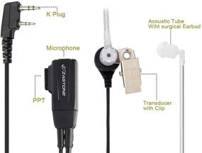 img 1 attached to 📻 High Quality 10 Pack Zastone 2-Pin Walkie Talkie Earpiece for Kenwood PUXING POFUNG Baofeng UV-3R Plus UV-5R UV-5RA 888S - Covert Air Acoustic Headset Included!