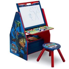 img 4 attached to 🎨 Durable and Versatile Delta Children Kids Easel and Play Station: Perfect for Arts & Crafts, Drawing, Homeschooling and More, Featuring Nick Jr. PAW Patrol