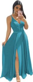 img 4 attached to Zyhappk V Neck Bridesmaid Dresses Simple Women's Clothing