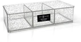 img 4 attached to 📁 Issac Jacobs Clear Acrylic 3 Section Organizer: Silver Glitter Tray for Office, Bathroom, Kitchen, and More!