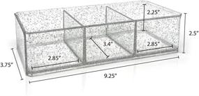 img 3 attached to 📁 Issac Jacobs Clear Acrylic 3 Section Organizer: Silver Glitter Tray for Office, Bathroom, Kitchen, and More!