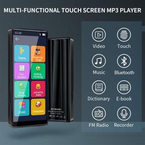 img 1 attached to 🎧 MYMAHDI MP3 Player with Bluetooth 5.0 and Full Touch Screen - High Resolution, 8GB Storage, FM Radio, Voice Recorder, Supports up to 128GB - Black