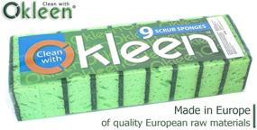 img 3 attached to 🧽 European-Made Okleen Green Multi-Use Scrub Sponge – 9 Pack, 4.3x2.8x1.4 inches – Odorless, Heavy Duty, Non-Scratch Fiber – Best, Durable, Delicate, Porous, Non-Cellulose Kitchen Sponges and Scrubbers