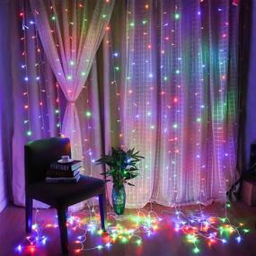 img 3 attached to 🌟 Hanging Window Curtain Lights With 300 Dimmable LEDs & Remote Control - Perfect for Bedroom, Parties & Indoor/Outdoor Décor (9.8 Feet Length)