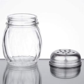 img 3 attached to 🧀 Premium 6-Ounce Glass Spices Shaker Set with Stainless Steel Tops - Parmesan Cheese & Salt/Pepper Shakers - Retro Swirl Design - Bulk Dispensers with Lids