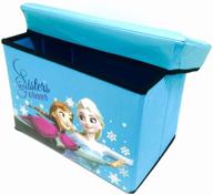 👑 disney princess elsa anna & olaf blue foldable storage box & stool: organize in style! logo
