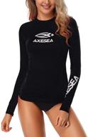 axesea long sleeve active rashguard shirt surf swimwear women's clothing and swimsuits & cover ups logo