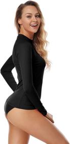 img 1 attached to AXESEA Long Sleeve Active Rashguard Shirt Surf Swimwear Women's Clothing and Swimsuits & Cover Ups