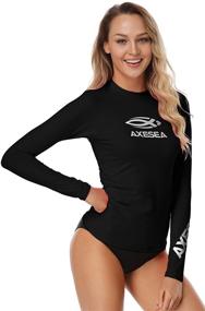 img 3 attached to AXESEA Long Sleeve Active Rashguard Shirt Surf Swimwear Women's Clothing and Swimsuits & Cover Ups