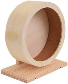 img 2 attached to 🐹 Silent Runner Wooden Exercise Wheel for Hamsters, Gerbils, Mice, and Other Small Pets (6''/8'') - NEWCOMDIGI