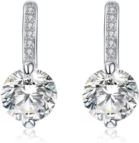 img 3 attached to 💍 925 Sterling Silver Round Cut Dangle Earrings with Cubic Zirconia Drop, Exquisite Bridal Earrings for Women and Girls – Ideal Valentine’s, Wedding, or Engagement Gifts