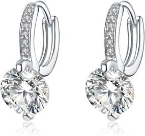 img 2 attached to 💍 925 Sterling Silver Round Cut Dangle Earrings with Cubic Zirconia Drop, Exquisite Bridal Earrings for Women and Girls – Ideal Valentine’s, Wedding, or Engagement Gifts