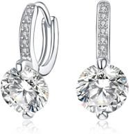 💍 925 sterling silver round cut dangle earrings with cubic zirconia drop, exquisite bridal earrings for women and girls – ideal valentine’s, wedding, or engagement gifts logo