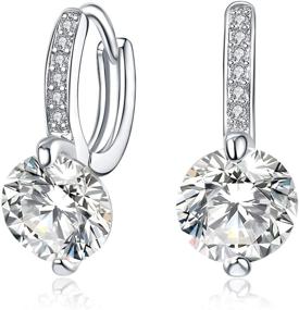 img 4 attached to 💍 925 Sterling Silver Round Cut Dangle Earrings with Cubic Zirconia Drop, Exquisite Bridal Earrings for Women and Girls – Ideal Valentine’s, Wedding, or Engagement Gifts