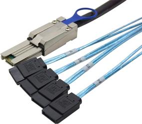 img 3 attached to 🔌 CableDeconn Mini SAS 26P SFF 8088 Male to 4 SATA 4Pin Female 2m 6.6FT Cable with Latch - Mini SAS Controller to 4 SATA Hard Drive Backplane - Improved SEO