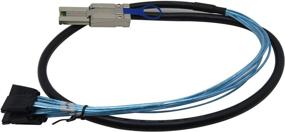 img 1 attached to 🔌 CableDeconn Mini SAS 26P SFF 8088 Male to 4 SATA 4Pin Female 2m 6.6FT Cable with Latch - Mini SAS Controller to 4 SATA Hard Drive Backplane - Improved SEO